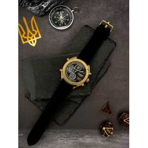 Часы наручние Patriot 017GDBK Тризуб золото Gold-Black