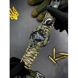 Годинник Awarder 005 Тризуб золото Camo Green Паракордовий ремінець Camo Green