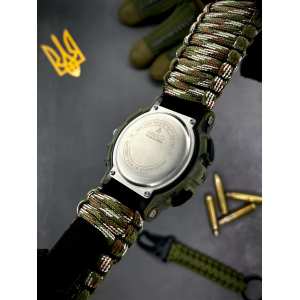 Годинник Awarder 005 Тризуб золото Camo Green Паракордовий ремінець Camo Green
