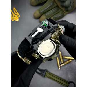 Годинник Awarder 005 Тризуб золото Camo Green Паракордовий ремінець Camo Green