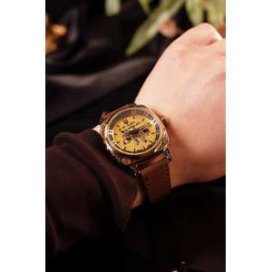 Часы Awarder 021 Де би не була Gold-Gold-Brown