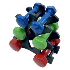 Набор виниловых гантелей на подставке 2 шт по 3 кг, 4 кг, 5 кг Newt Vinyl Dumbbell Set NE-VIN-128