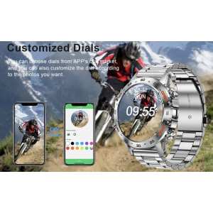 Смарт годинник Smart Delta K52 Silver + помаранчевий ремінець