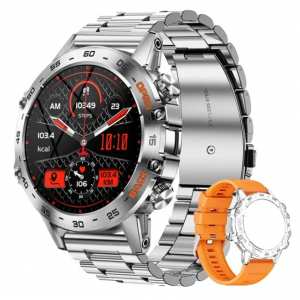 Смарт годинник Smart Delta K52 Silver + помаранчевий ремінець