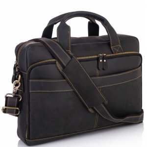 Ділова чоловіча шкіряна сумка для ноутбука та документів Tiding Bag t0033A