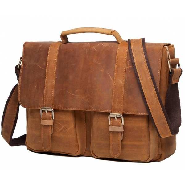 Мужской кожаный портфель TIDING BAG t0001