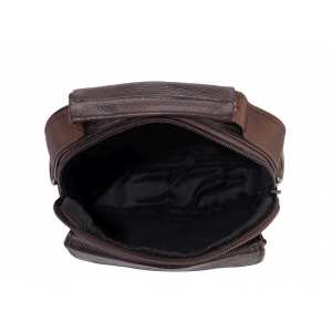 Мужская кожаная сумка-барсетка коричневая HD Leather NM24-1079C