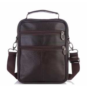 Мужская кожаная сумка-барсетка коричневая HD Leather NM24-1079C