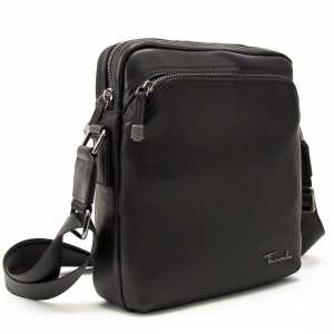 Мужская кожаная сумка через плечо черная Tiding Bag SM8-9686-4A