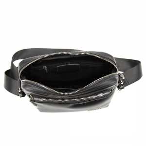 Мужская кожаная сумка через плечо черная Tiding Bag SM8-9686-4A