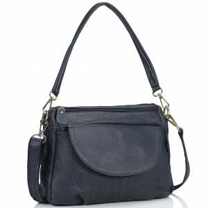 Женская кожаная сумка синяя Riche NM20-W1195BL