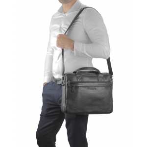Сумка для ноутбука шкіряна чорна Allan Marco RR-4100A