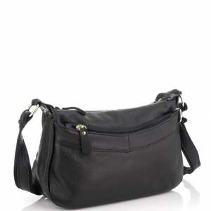 Женская кожаная сумка черная Riche NM20-W0326A