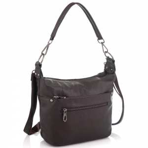 Кожаная женская сумка коричневая Riche NM20-W9009DB