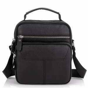 Сумка через плече чорна чоловіча шкіряна Tiding Bag A25F-1436A