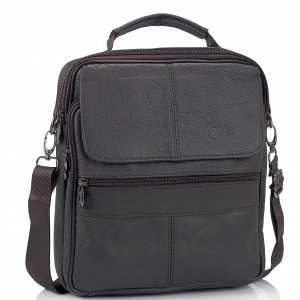 Кожаный мужской мессенджер HD Leather NM24-110C