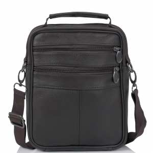 Мужская кожаная сумка-барсетка коричневая HD Leather NM24-216C