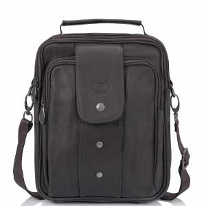 Мужская кожаная сумка-барсетка коричневая HD Leather NM24-216C