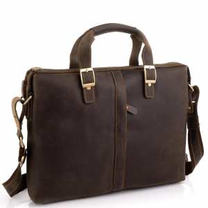 Ділова чоловіча шкіряна сумка для ноутбука та документів Tiding Bag D4-004R