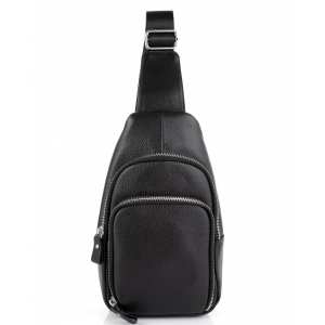 Кожаный черный слинг через плечо Tiding Bag A25F-5058A