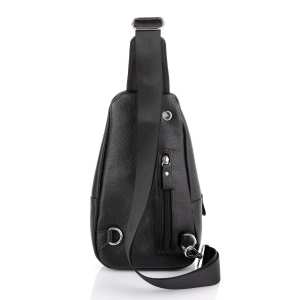 Кожаный черный слинг через плечо Tiding Bag A25F-5058A
