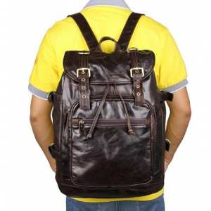 Рюкзак кожаный TIDING BAG 6085C