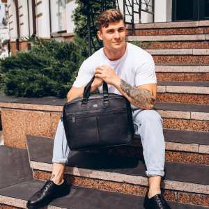 Чоловіча сумка для ноутбука натуральна шкіра Ricardo Pruno RP23-M8018A