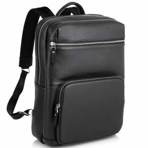 Кожаный мужской рюкзак черный Tiding Bag B3-185A