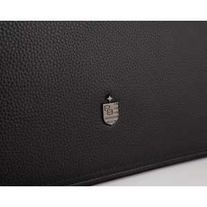 Мужская большая кожаная черная сумка через плечо Royal Bag RB2970121