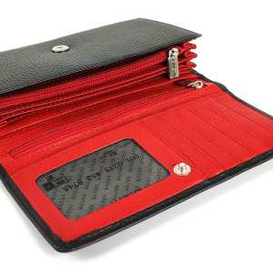 Жіночий чорний клатч із зернистої шкіри F-FL-BB-1088A