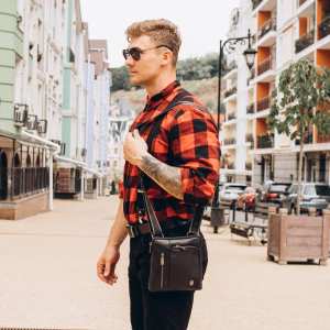 Мужская кожаная сумка, мессенджер Royal Bag RB2970091
