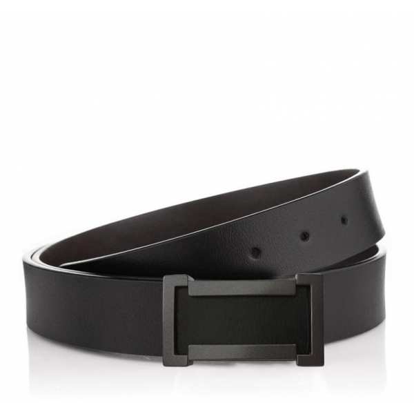 Ремень мужской кожаный черный с гладкой фактурой Colmen S-R01-A102A