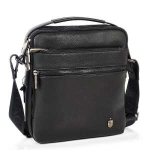 Мужская кожаная черная сумка через плечо Royal Bag RB-F-A25F-17622-3A