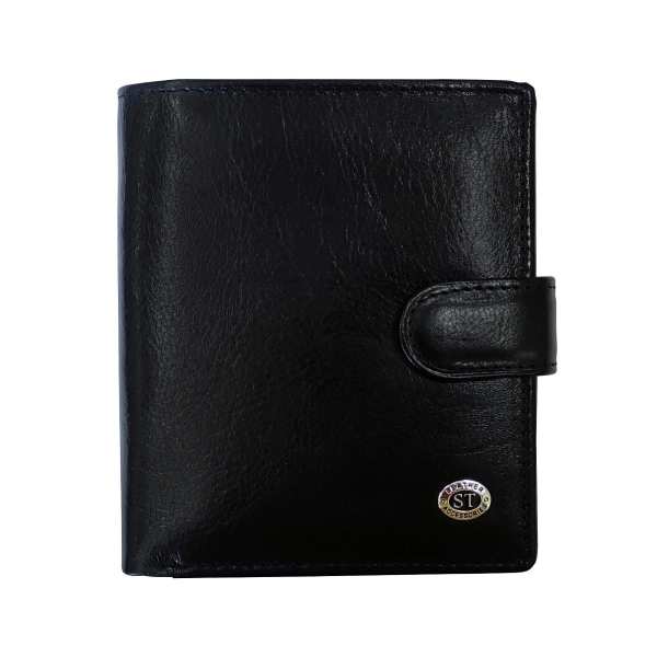Мужское классическое портмоне на кнопке LEATHER ACCESSORIES BST-STB142BA