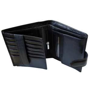 Мужское классическое портмоне на кнопке LEATHER ACCESSORIES BST-STB142BA