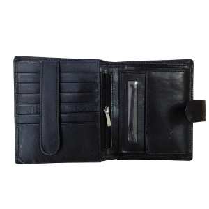 Мужское классическое портмоне на кнопке LEATHER ACCESSORIES BST-STB142BA
