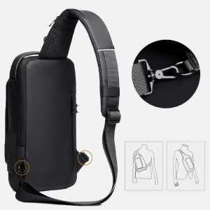 Текстильная сумка-слинг черного цвета Confident AT09-T-23916A