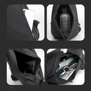 Сумка слінг текстильна чорного кольору Confident AT05-T-413A Сумка слінг текстильна чорного кольору Confident AT05-T-413A