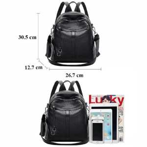 Шкіряний жіночий чорний рюкзак Olivia Leather F-FL-NWBP27-1138A