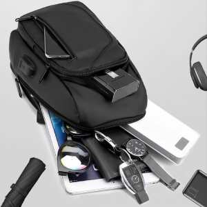 Каркасная сумка слинг черная Confident ATN01-T-X2032A