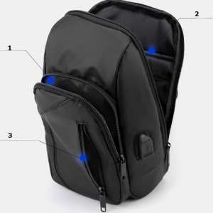 Каркасная сумка слинг черная Confident ATN01-T-X2032A