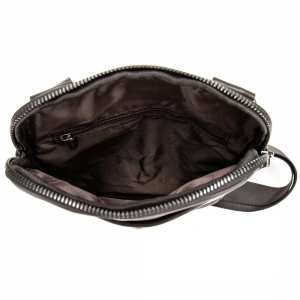 Кожаный маленький черный мессенджер Tiding Bag S-N2-123A