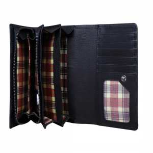 Шкіряний чорний гаманець Tavinchi R-P-5190A