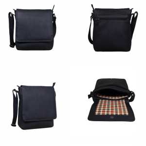 Кожаная сумка через плечо в черном цвете Tavinchi R-3161A