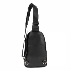 Мужской кожаный черный слинг на плечо Tavinchi TV-827A