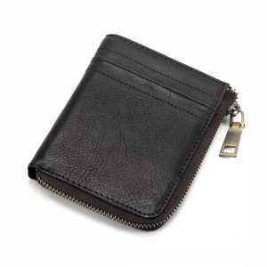 Невеликий чорний портмоне на блискавці Tiding Bag M39-9600A