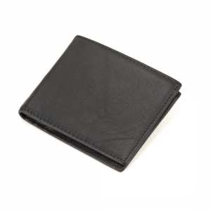 Мужское маленькое портмоне кожаное черное Tiding Bag M39-609-21A