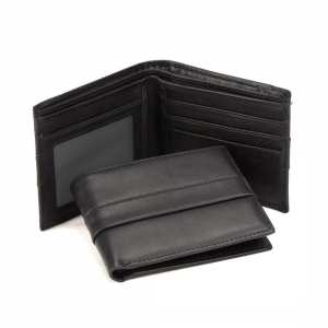 Портмоне с полоской мужское черное Tiding Bag M39-1023-32A