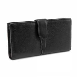 Портмоні вертикальні з кнопкою чорне Tiding Bag M39-GR006-1A