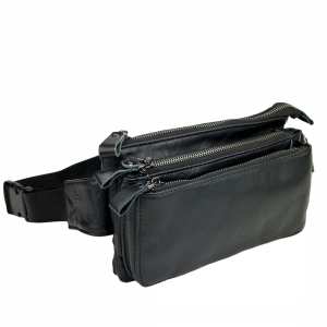Бананка на несколько отделов в гладкой коже TDING BAG 6800A